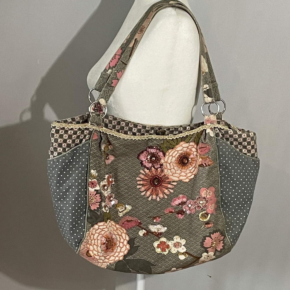 Vintage FloralBeaded and Embroidered Tote